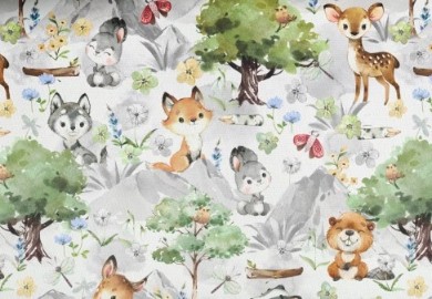 Khaki z leśnymi zwierzętami - obrazek 4